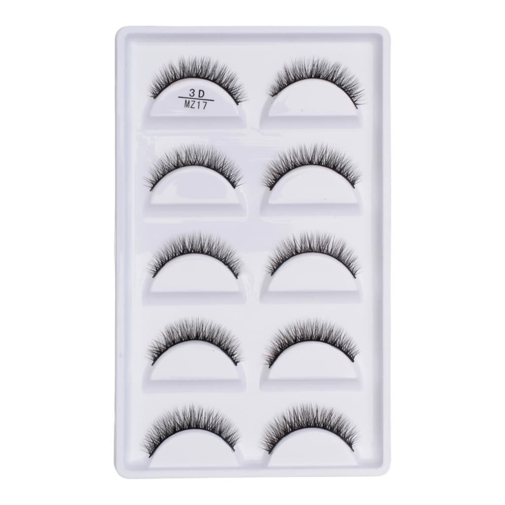 Cartela com 5 pares de cilios postiços naturais modelo - MZ17