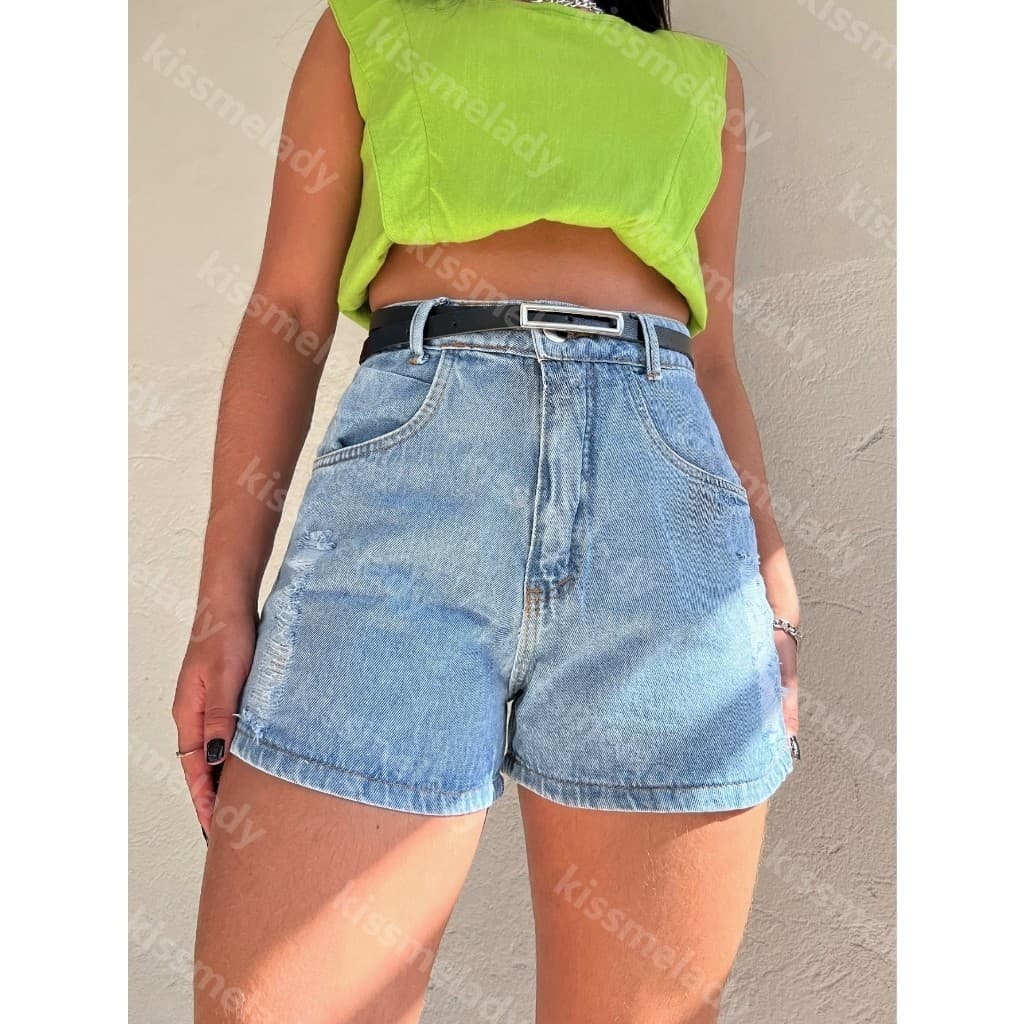 maisbonitomoda 9043 com preto short jeans feminina com rascada Shorts jeans feminino com bolso lisa sem rascada juvenil natural