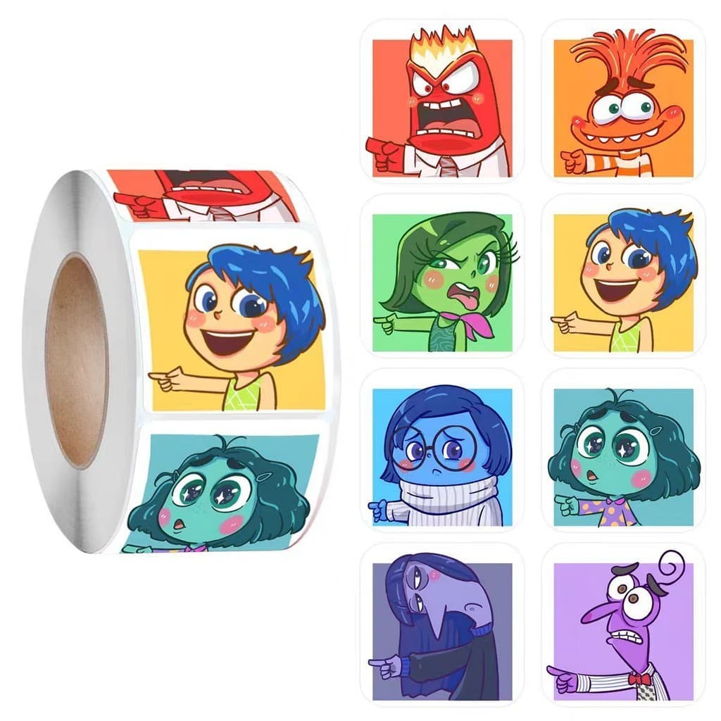 500pcs/roll Anime Inside Out 2 Autocolantes Crianças Estudantes De Volta À Escola Estudante Recompensa Pequenos Presentes