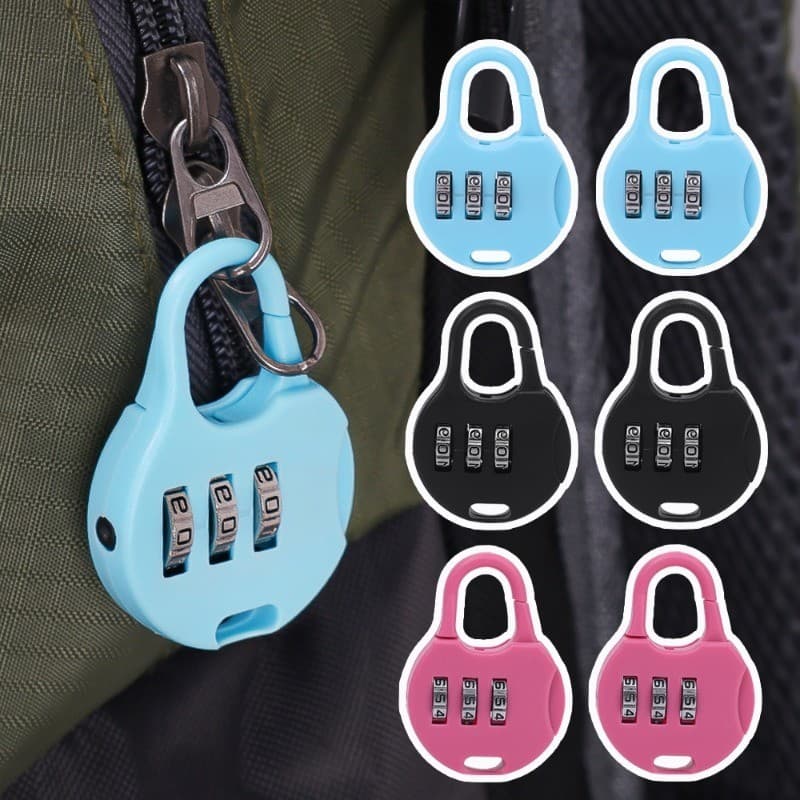 5 Unidades De Mini Cadeado Com Senha Colorida-Trava Codificada Para Mala De Carrinho Zíper De Mochila De Código Digital
