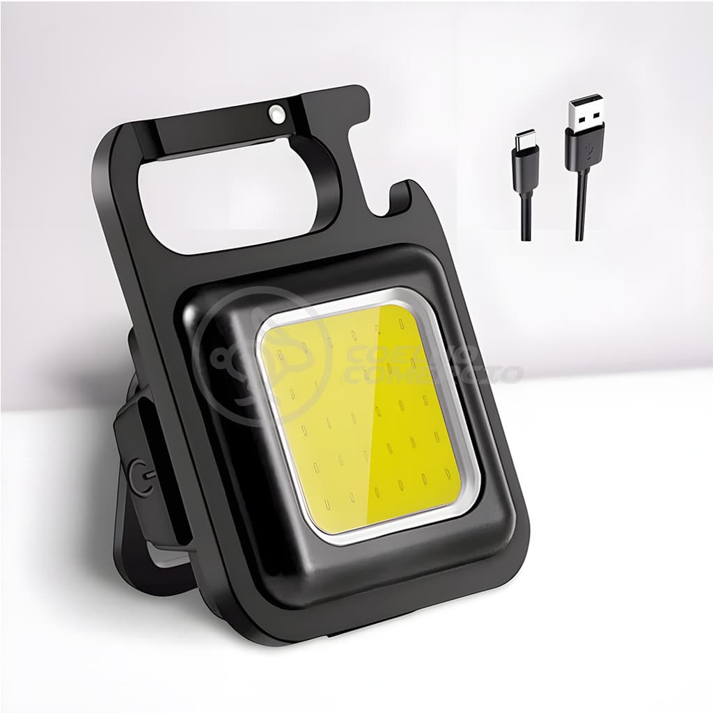 Mini Lanterna LED Multifuncional Chaveiro Abridor de Garrafas com Imã Recarregável Portátil