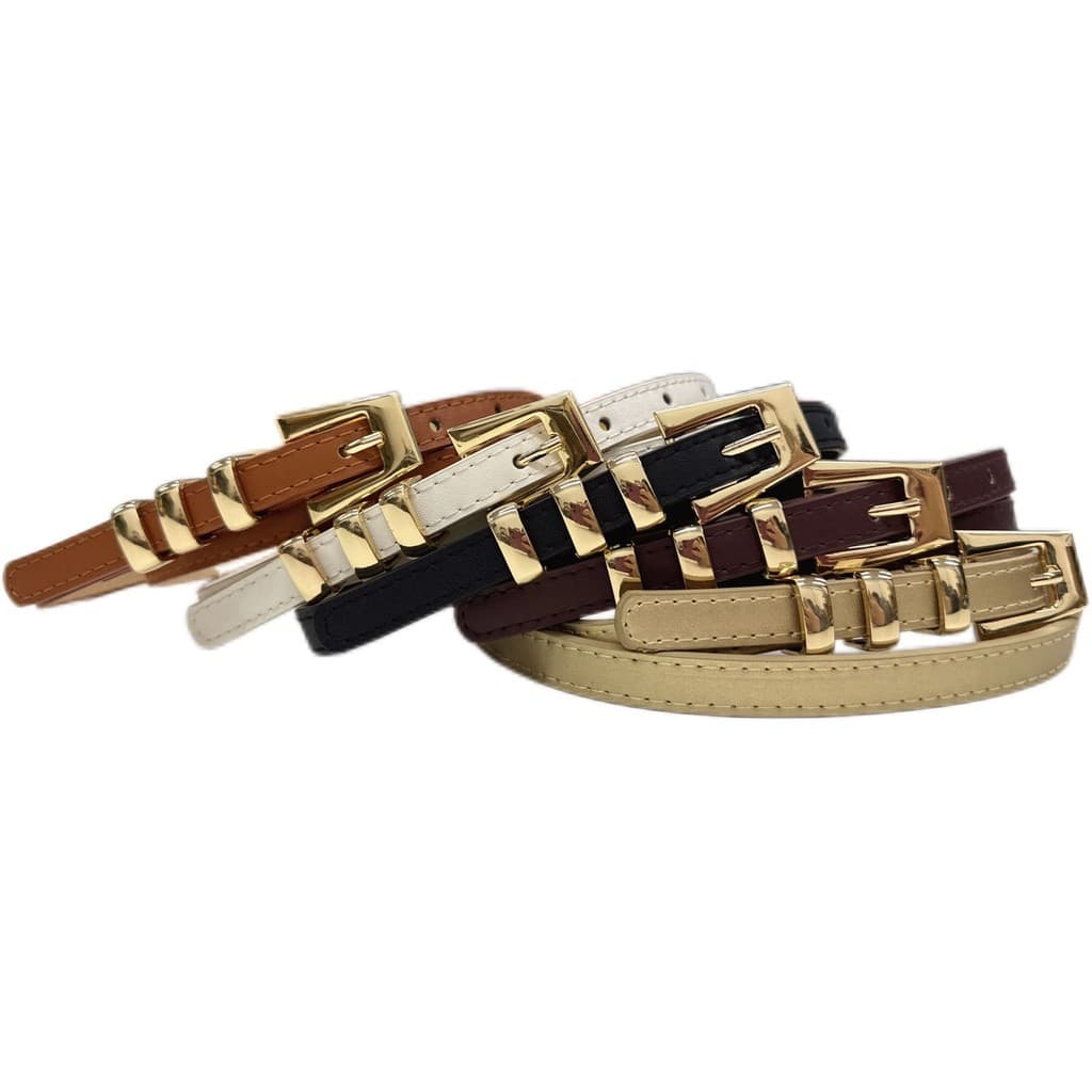 Cinto Feminino Fino Fivela Dourada Casual Decorativo C-33
