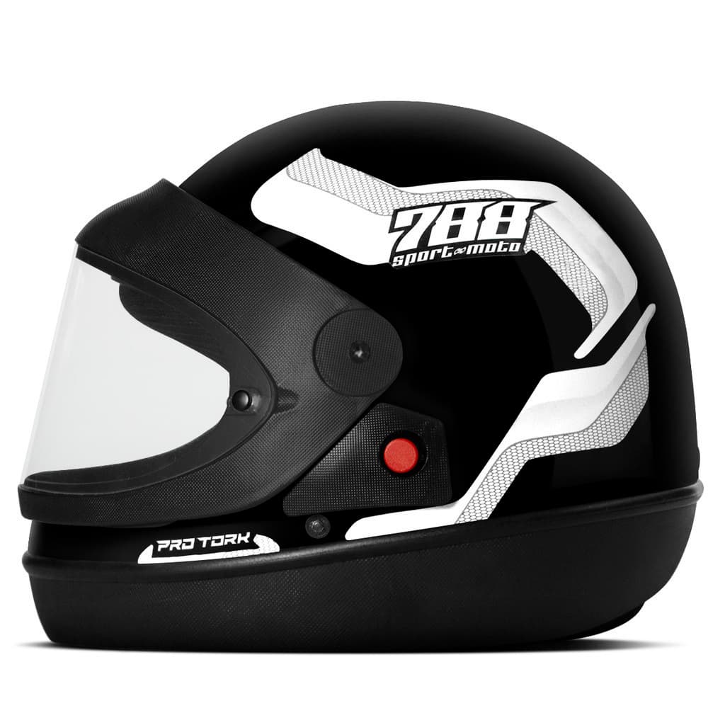 Capacete Fechado Viseira Semi Automática Transparente Pro Tork Sport Moto 788 Masculino Feminino