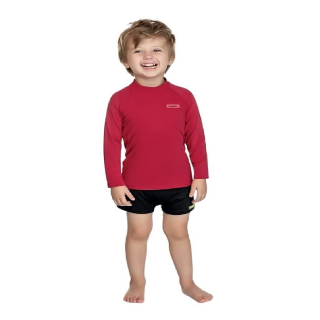 Camiseta Manga Longa Infantil Em Malha Proteção Uv50+ Praia Piscina Esportes Natação