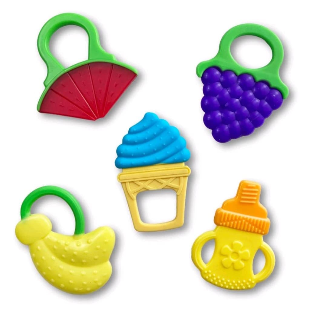 Mordedor De Silicone Para Bebê Infantil Macio Com Formatos de Frutas -