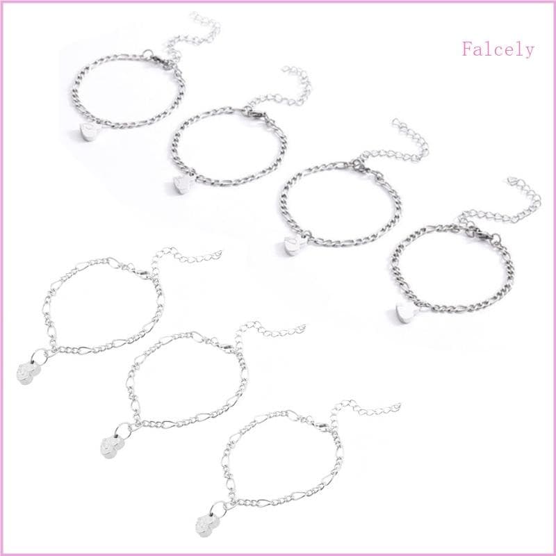 3 4 Peças Combinando Coração Pulseira Conjunto Link Corrente Para Melhor Amigo Amizade Jóias