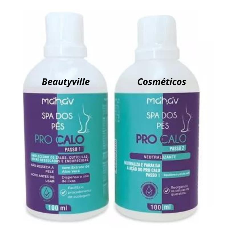 Kit Pro Calo Spa dos Pés - Amolecedor de Calos e Cutículas 100ml + Neutralizante Mahav 100ml