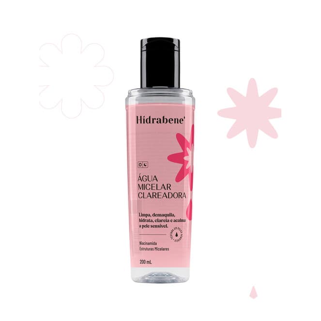 Água Micelar Clareadora Hidrabene Limpeza Facial Com Niacinamida 200 ml