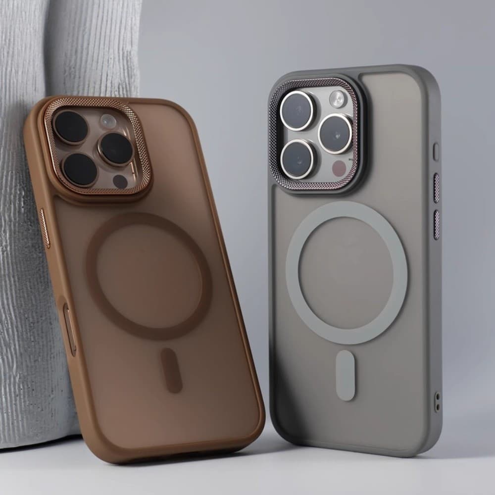 Desert Gold Luxury Matte Metal Lens Protect Capa De Telefone Magnética Para iPhone 17 16 15 14 13 12 11 Pro Max Câmera D