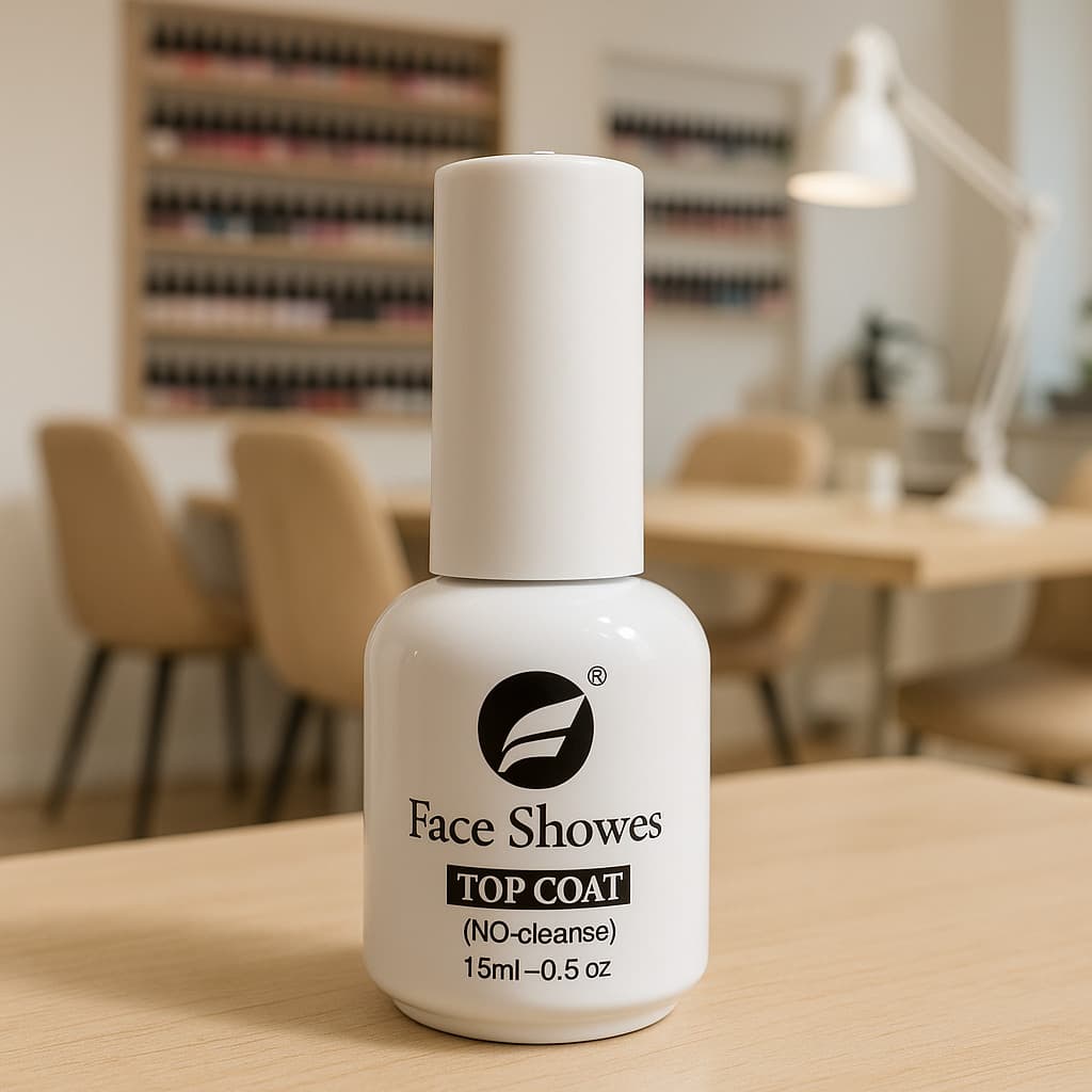 Selante Top Coat Faceshowes Poder Alongamento Unha Gel Brilho Para Unha em Gel Fibra Acrigel No-Cleanse