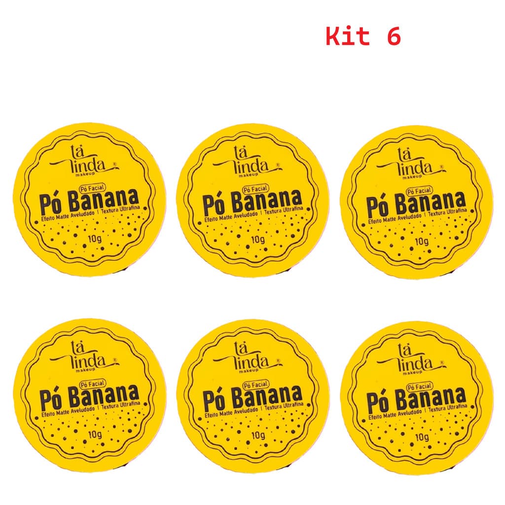 Atacado Kit 6 Pó Facial Banana Ultrafino de Ta linda