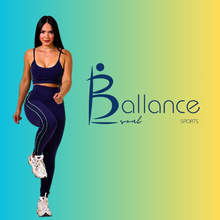 Conjunto de Academia Fitness Feminina Marinho/ Top c Bojo + Legging de Cintura Alta/ Faixa Colorida/Academia