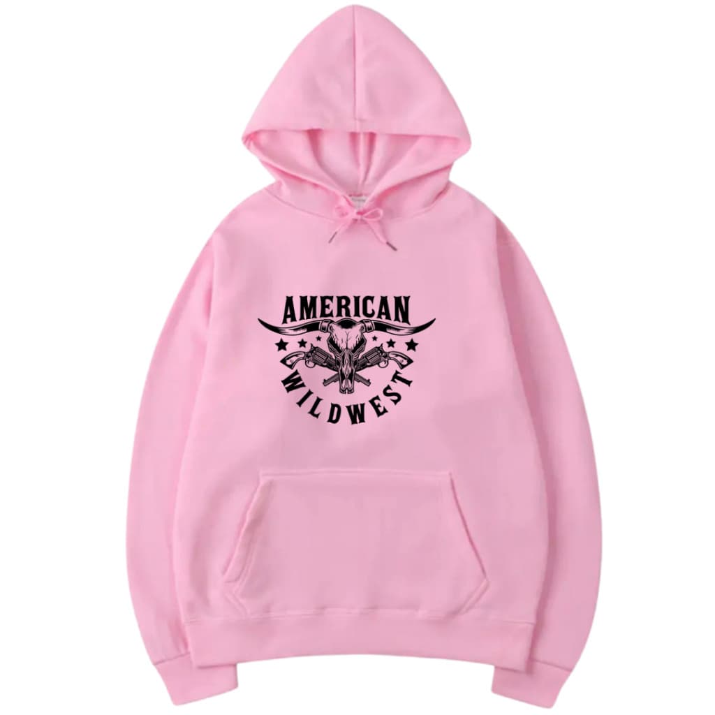 Moletom blusa de frio canguru estampado masculino wildwest