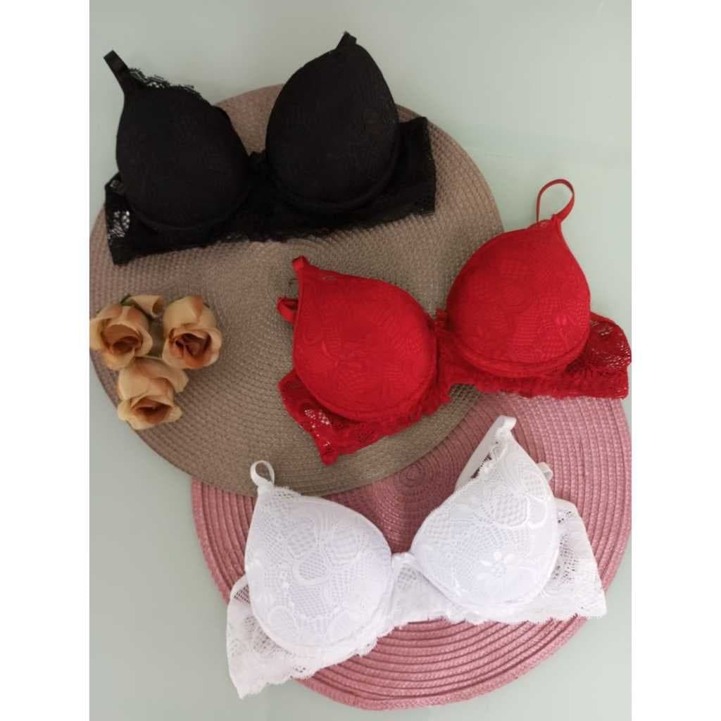 Kit de 3 sutia de renda com bojo luxo Premium