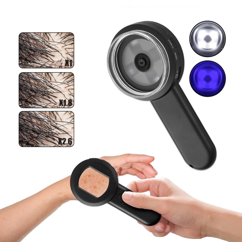Máquina Portátil Dermatoscópio , Analisador De Pele 100X , Câmera De 16MP Para Couro Cabeludo/Cabelo , Facial