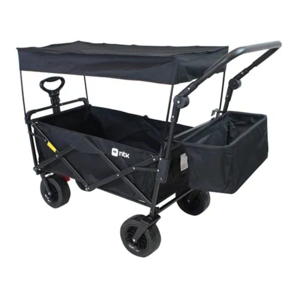 Carrinho Dobrável Reforçado Transporte Cargas Compras Feira Mercado Prático 80kg Preto