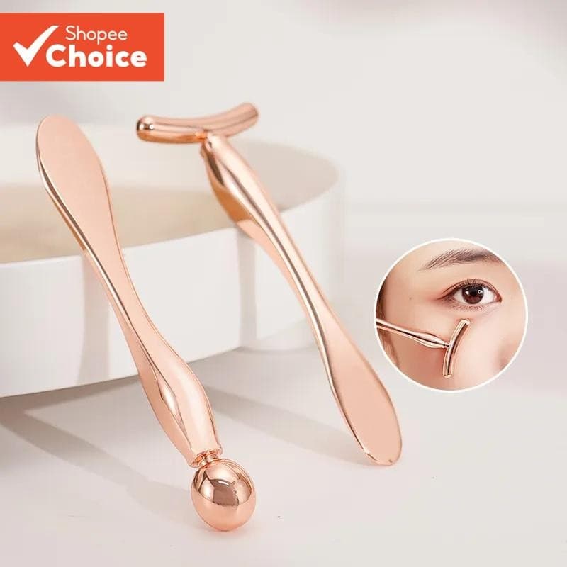 Massageador Facial E Ocular De 2 Peças , Bolsas Firmadoras Eliminando Para Os Olhos , Ferramenta De Esfregaço De Creme C