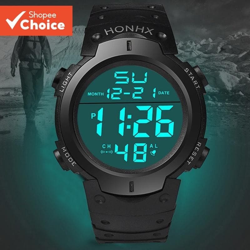 Relógio Esportivo Digital Resistente À Água LED Cronógrafo Data Pulseira De Silicone Para Homens Ao Ar Livre
