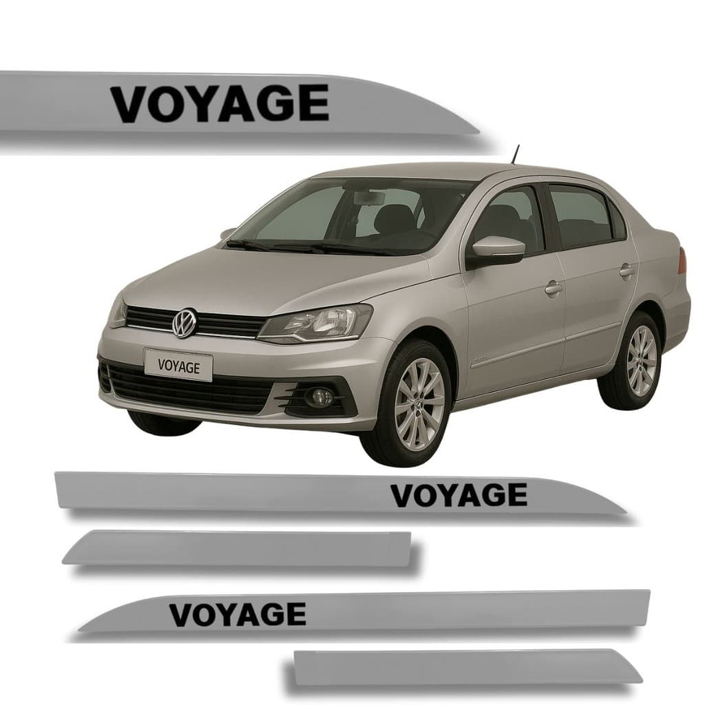 Friso Porta Lateral Vw Voyage Prata Sirius 2008 até 2025