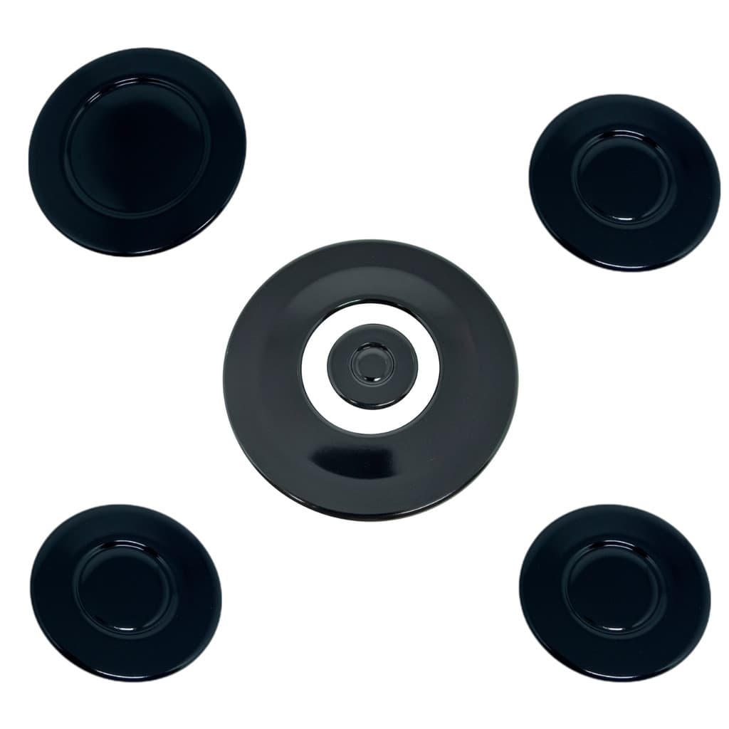 Kit Tampinha Espalhador de Chama Esmaltado Fogão Cooktop Atlas Agile Dako Glass 5 Bocas