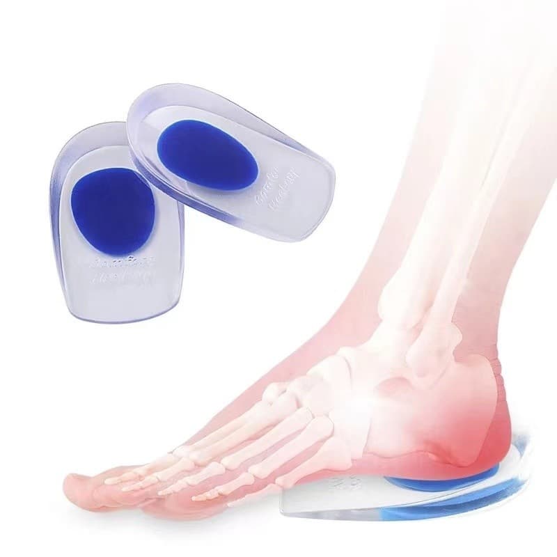 Palmilha Ortopedica Gel Silicone Calcanhar Anti-lmpacto Esporao Dor Altura