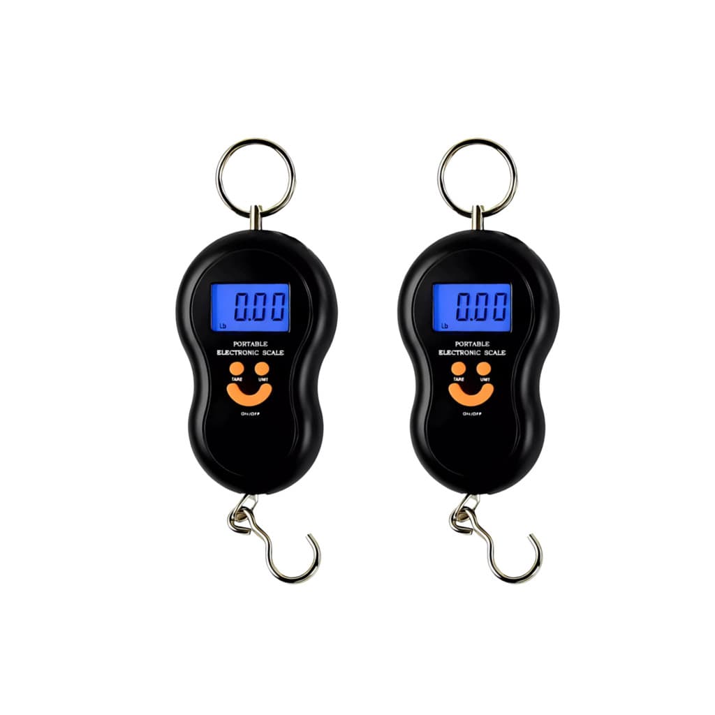 BALANÇA DE MÃO PORTÁTIL COM GANCHO DE METAL PARA PESAR BOLSAS, MALAS  PEIXES, SUPORTA ATÉ 50KG - KIT COM 2