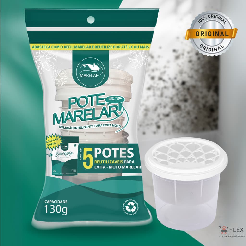 Potes para Antimofo Desumidificador para Armários e Gavetas - 5 ou 10 Unid.