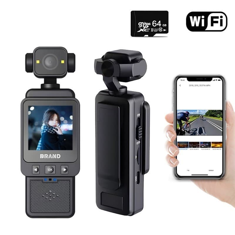 Câmera de Corpo 4K, Wi-Fi, Mini HD, Gravador Digital Portátil com Visão Noturna Infravermelho
