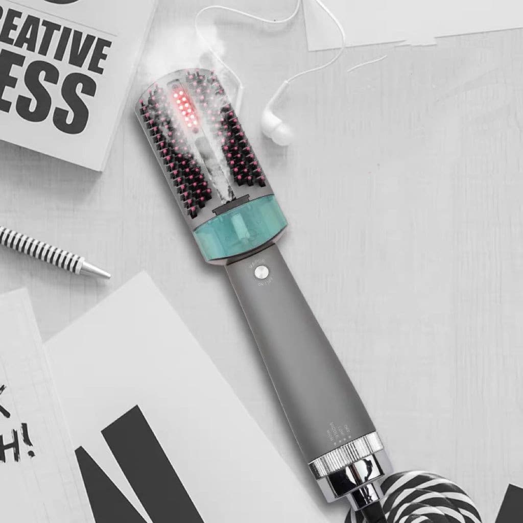 Escova Alisador Elétrica Cabelo Com 3 Em 1 Cuida de Cabelo Alisar Profissional  à Vapor Quente