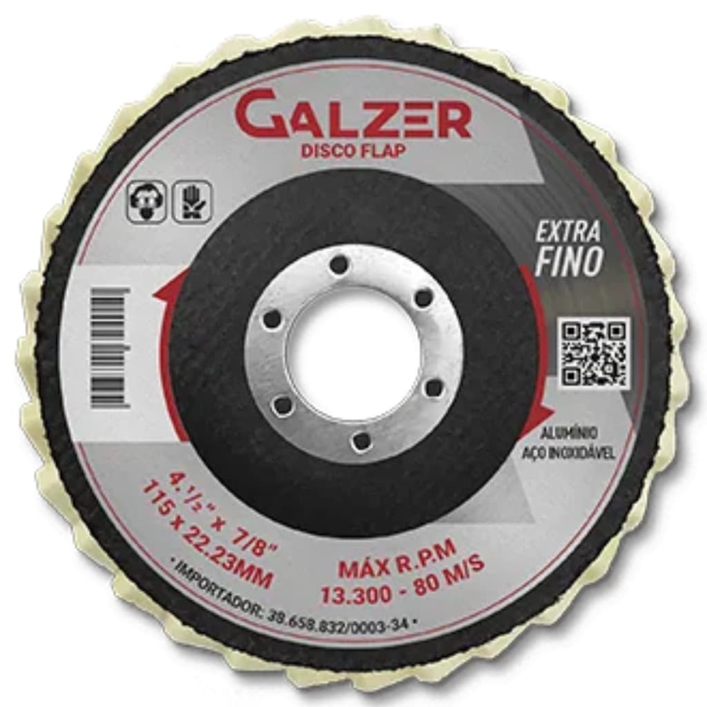 DISCO FLAP MANTA ABRASIVA 4.1/2 EXTRA FINO GALZER