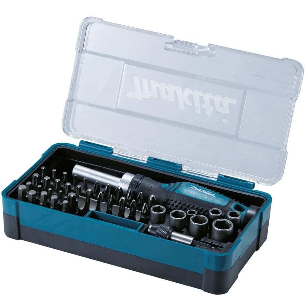 Jogo de Bits, Soquetes com Chave Catraca e Estojo 47 peças Makita B-36170