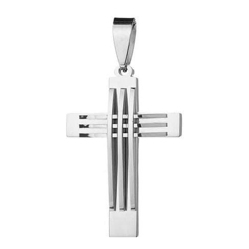 Pingente Masculino Cruz Crucifixo Grande N-1884 Aço Inox REF:02DM