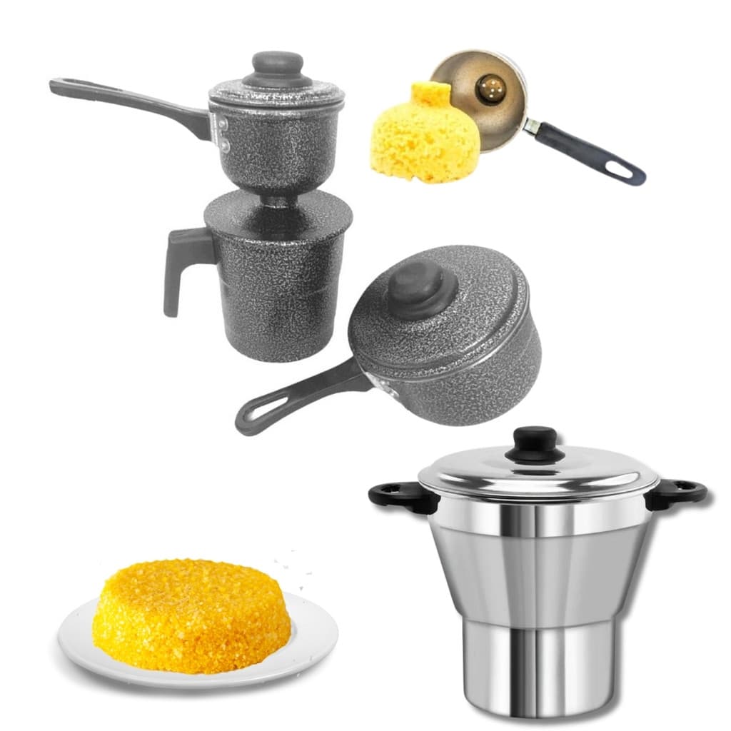 Conjunto de cuscuzeiro n14 e cuscuzeiro preto 2und panela