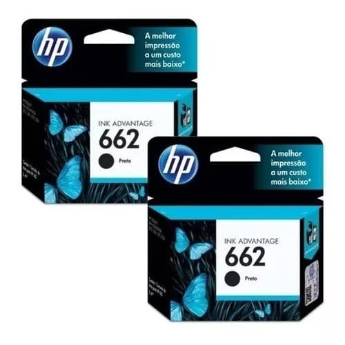 Kit com 2 Catuchos HP 662 Preto CZ103AB - Original