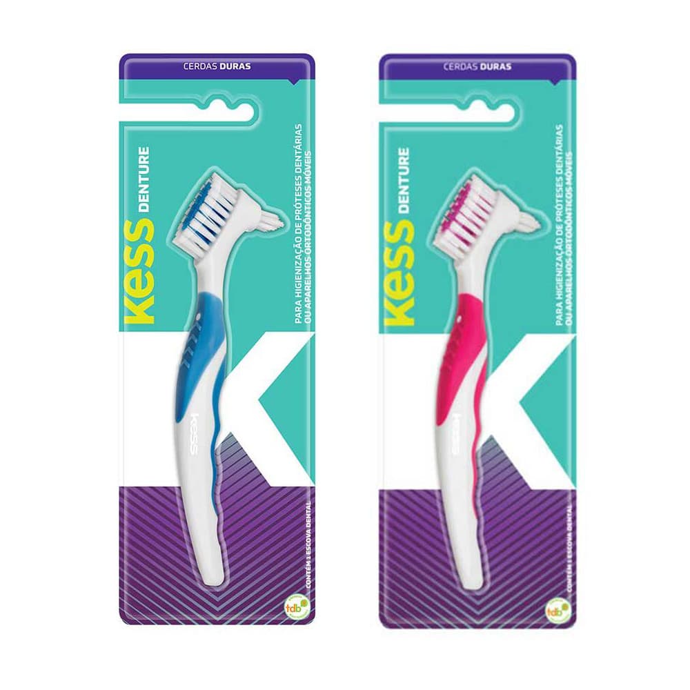 Escova Dental Denture Próteses e Aparelhos Kess Cor Sortida