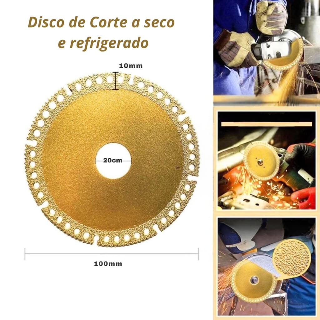 Disco De Corte Lâmina de Serra Diamantada 4 Polegadas Disco, Diamantado, Multiuso, Corte, Aço, Mármore