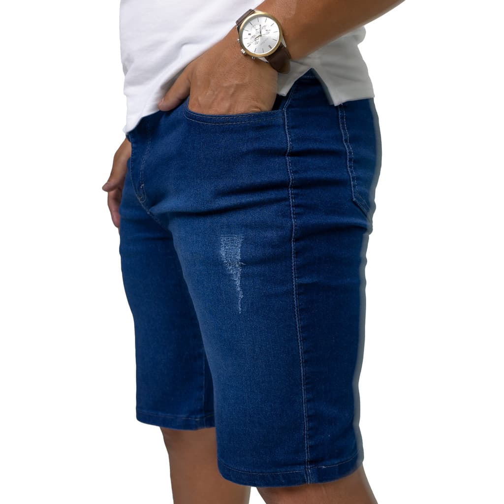 Bermuda Masculina Jeans Elastano Estica Confortável | Short Masculino Jeans - Tendência