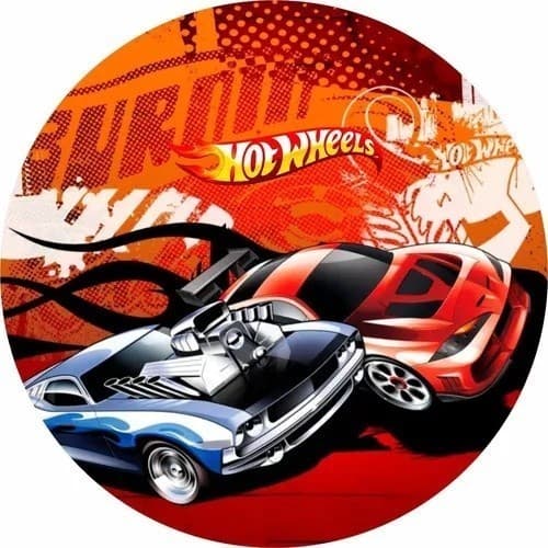 Painel Hot Wheels 50x50 Redondo com tecido sublimado com elastico LEIA A DESCRIÇÃO