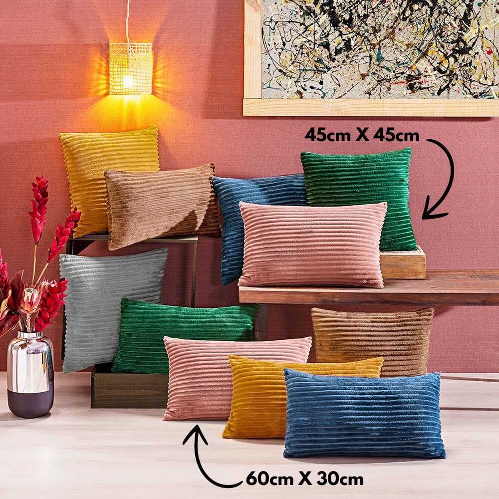 Kit 4 Capas de Almofadas Soft  Alto Relevo Canelada 45cm x 45cm e 60cm x 30cm Com Zíper - Bariloche