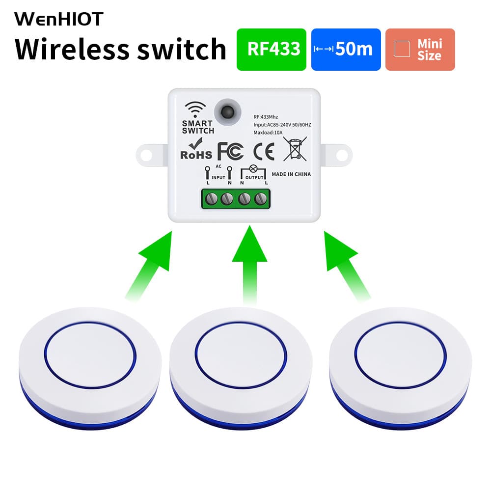 Interruptor De Controle Remoto Sem Fio RF 433MHz wireless switch