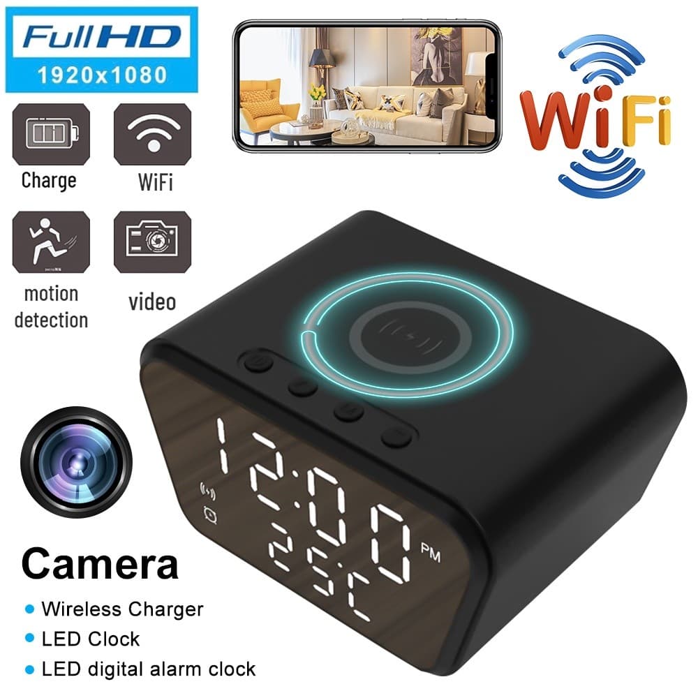 HD 1080P Relógio Câmera WiFi Mini IP P2P Vigilância Infravermelha Visão Noturna Alarme Movimento Remoto CCTV Cam