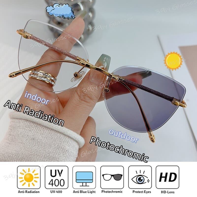 Novos Óculos Fotocrômicos Anti-Radiação Para Mulheres Homens De Sol Com Proteção UV Avançada