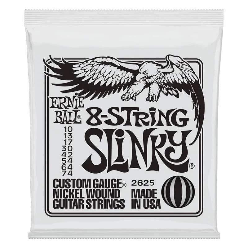 ENCORDOAMENTO GUITARRA ERNIE BALL 010.074 2625 SLINKY 8 CORDAS