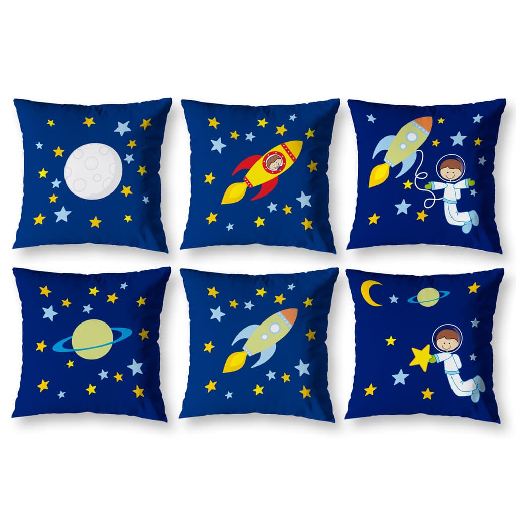Kit 6 Capas de Almofada Menino Estampadas Infantil 40cm x 40cm Decorativa Menina
