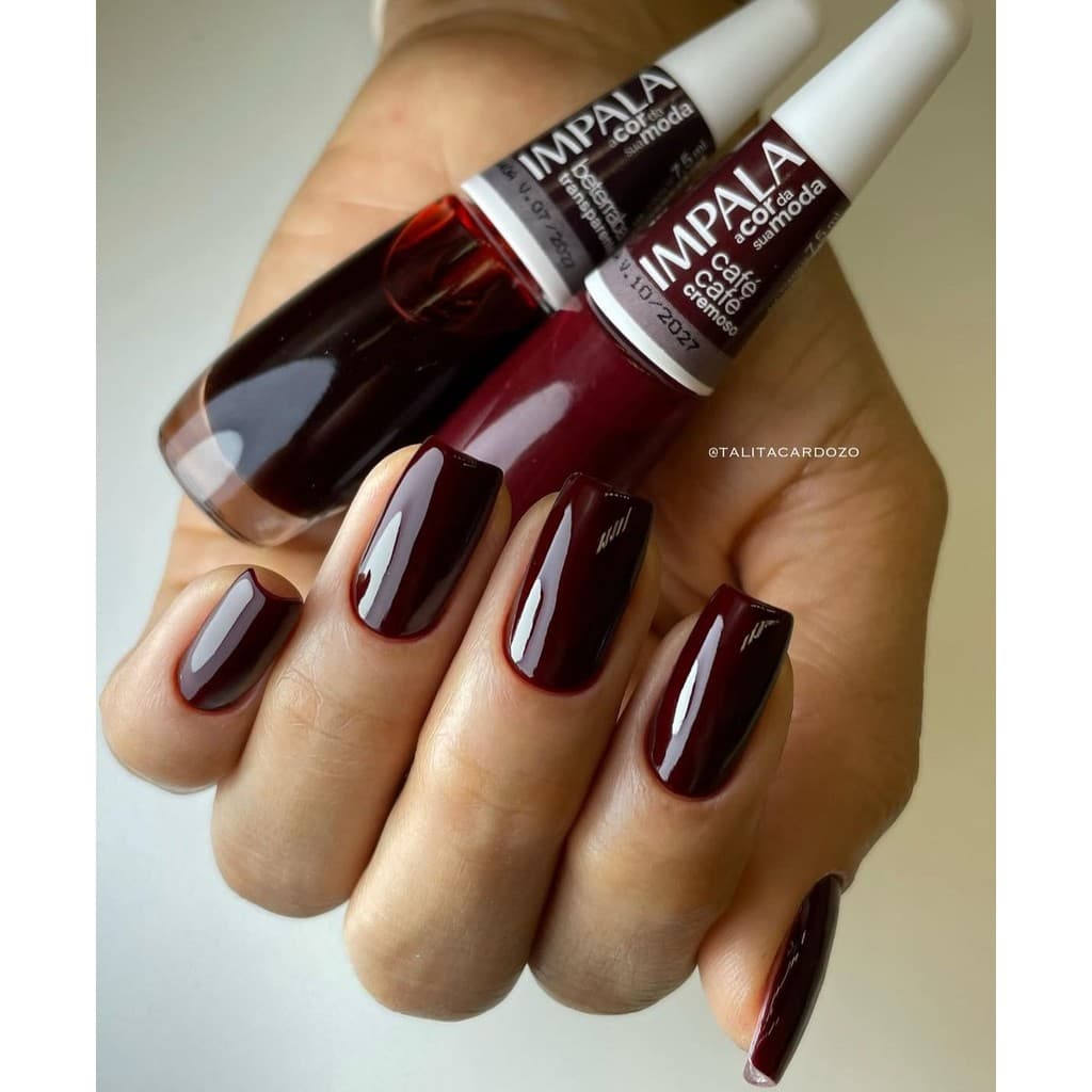 Misturinha Perfeita Com 2 Esmaltes - Esmalte Café Café + Esmalte Beterraba - Impala