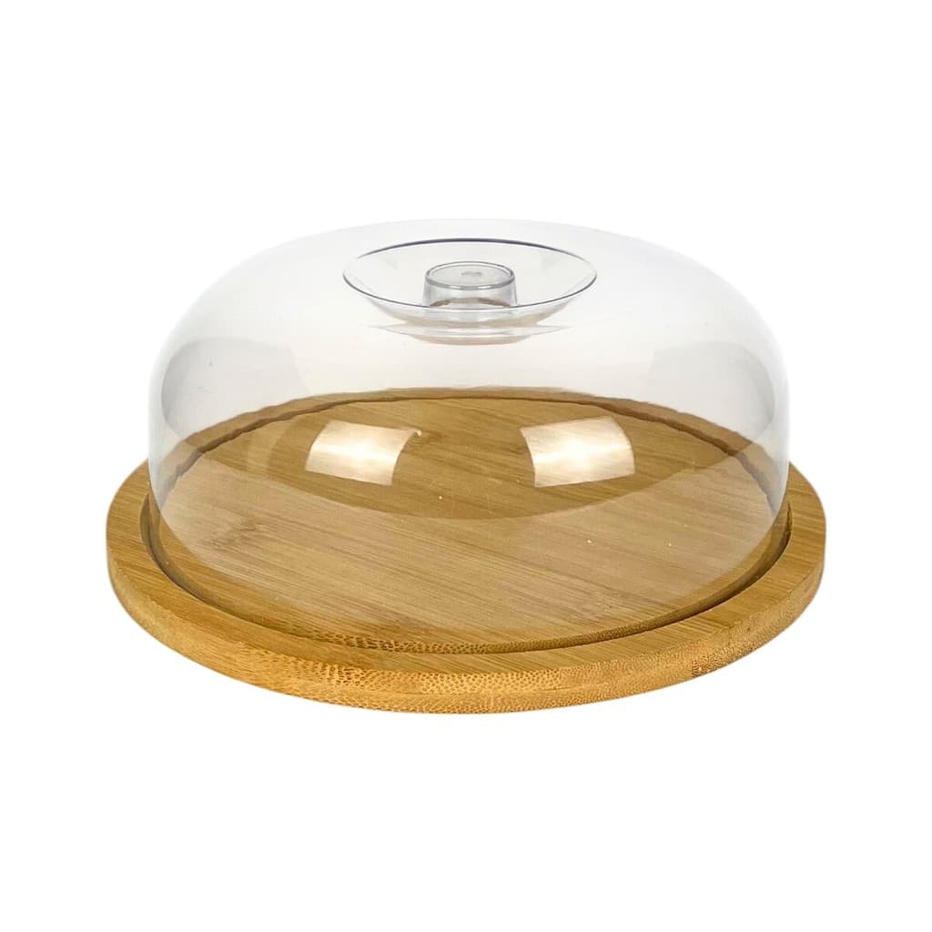 Queijeira De Bambu Com Tampa Porta Queijo Redondo 19cm