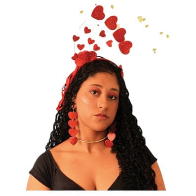 Tiara Corações Aramadas Vermelha Festa