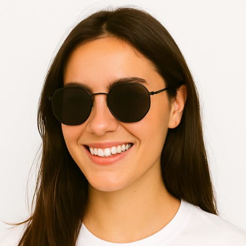 Óculos De Sol Hexagonal Quadrado Unissex Proteção Uv400