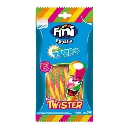 Bala Fini Tubes Arco Íris - Twister Azedinho Citrico 240g