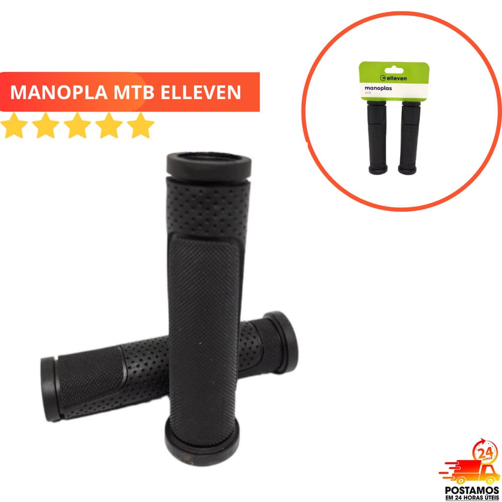Manopla MTB emborrachada 130mm confortável Elleven